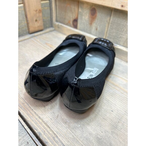 Anne Klein Iflex Black Ballet Flats With Buckle Accent 8M Slip On - Picture 5 of 7